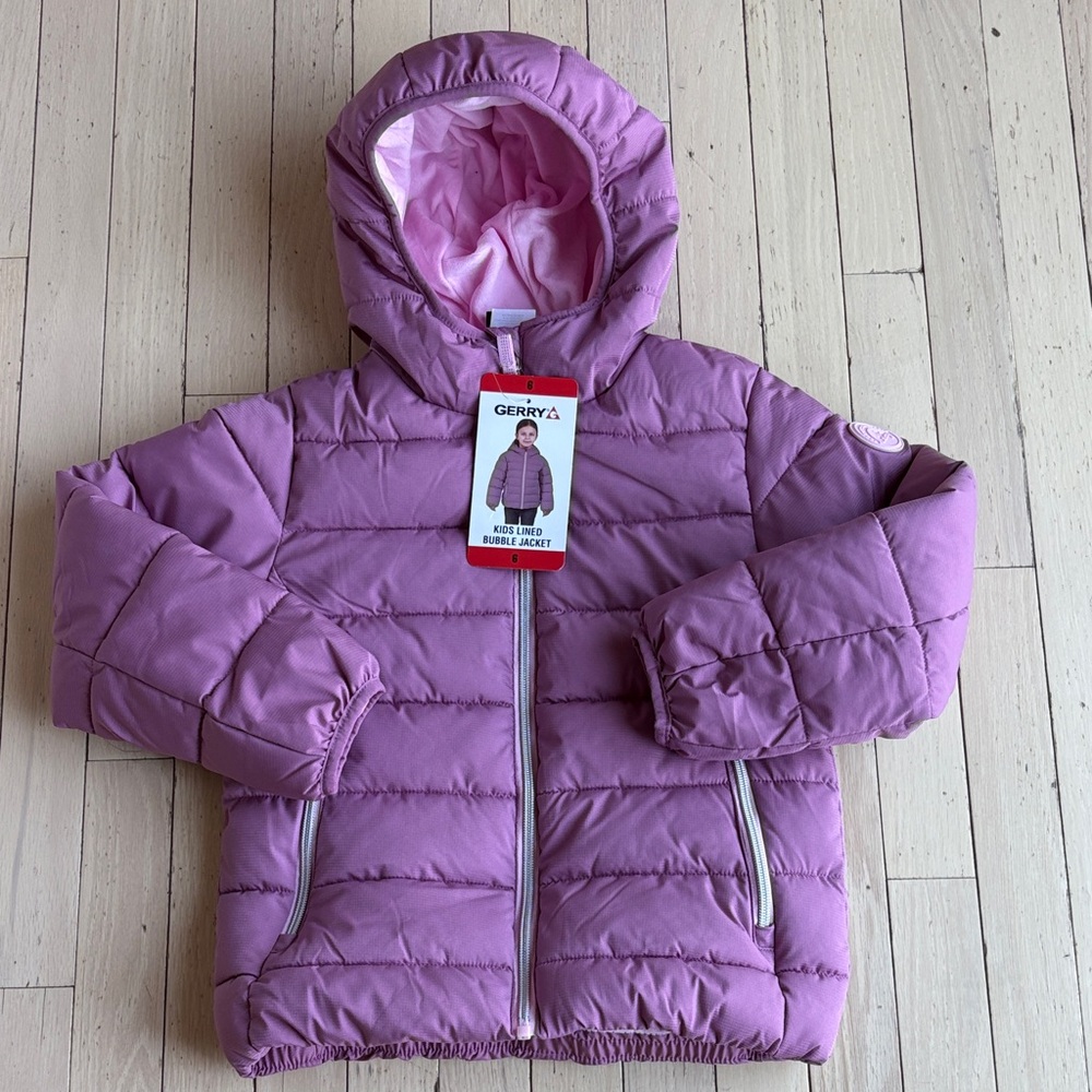 NWT Gerry Toddler Girl’s Hooded Lilac Puffer Jacket